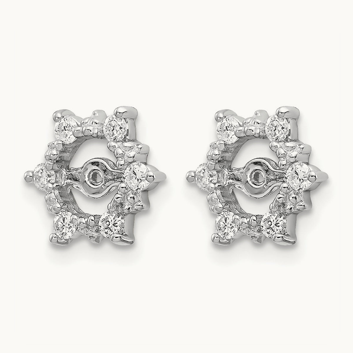 AA Fancy Diamond Earring Jackets, 14K White Gold