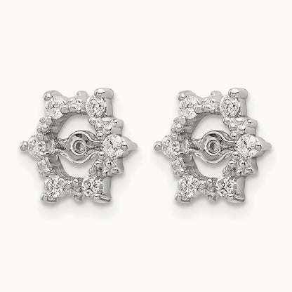 AA Fancy Diamond Earring Jackets, 14K White Gold