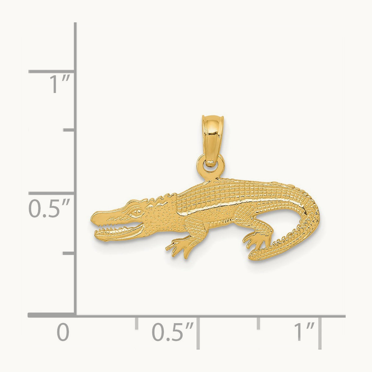 Textured Alligator Pendant, 14K