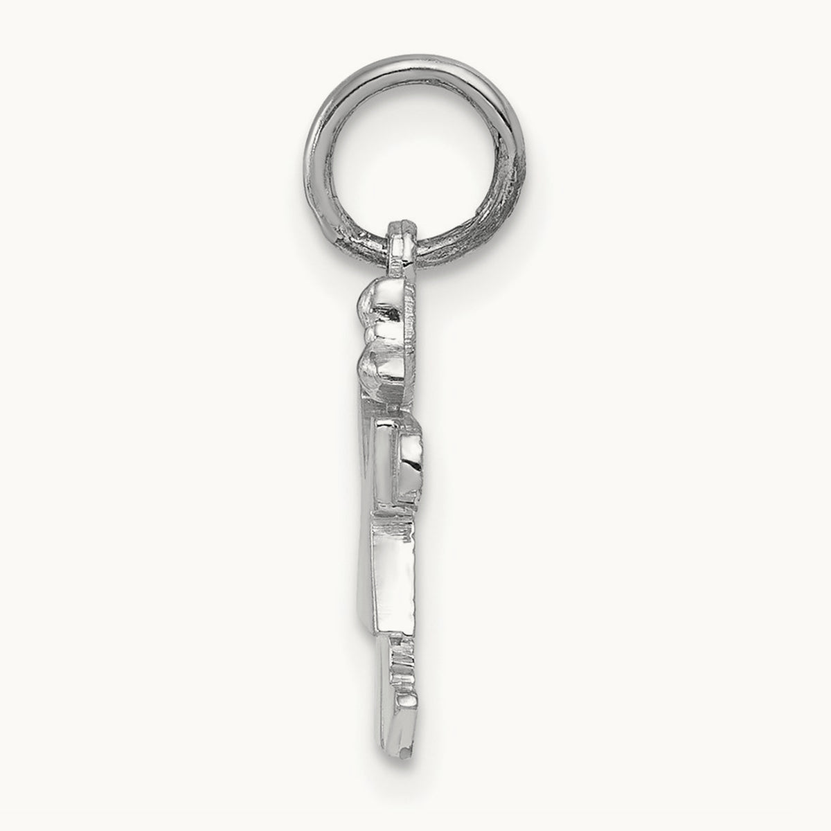 Mini Girl Kiss Charm — 14K White Gold