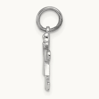 Mini Girl Kiss Charm — 14K White Gold