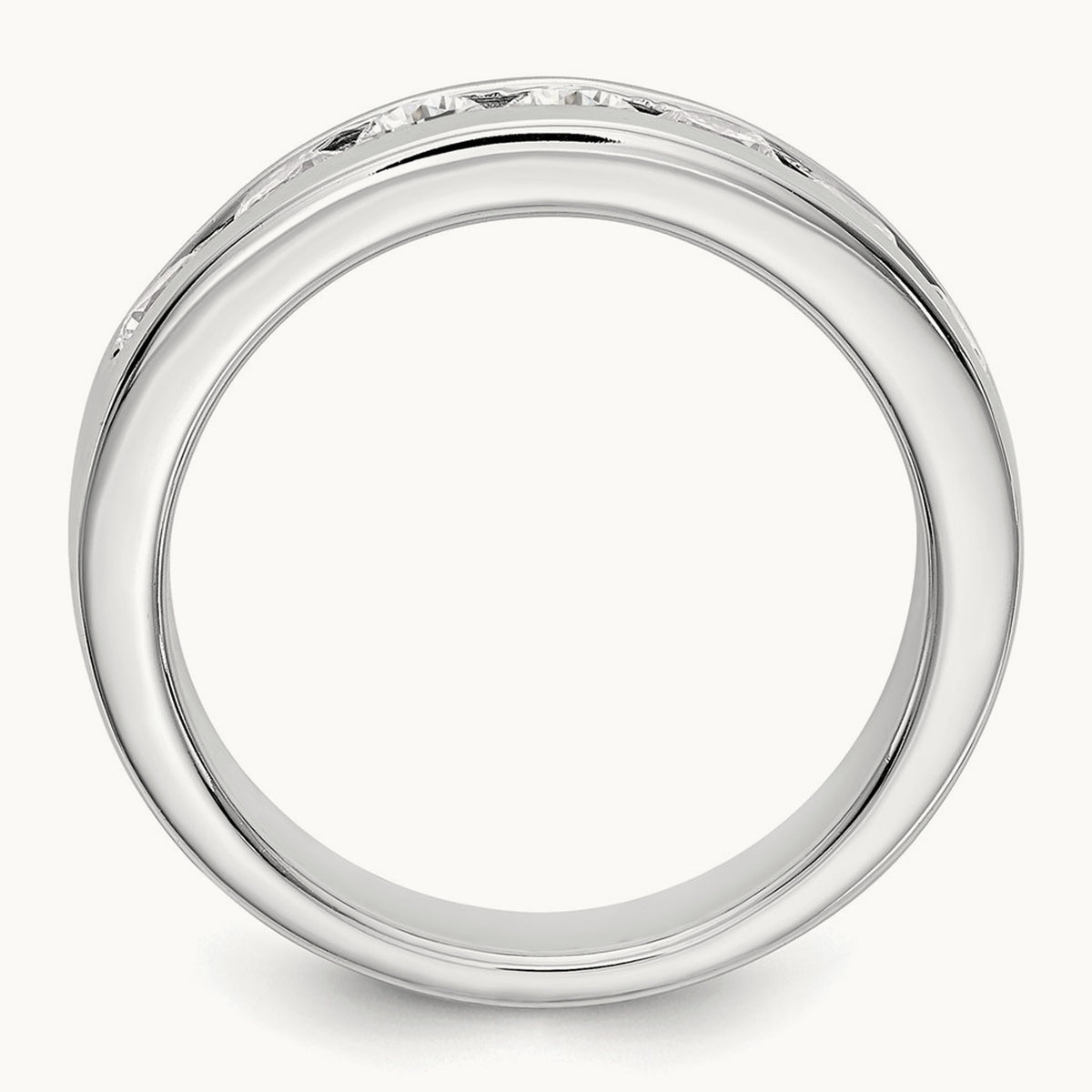 7-Stone Diamond Channel Band, Platinum