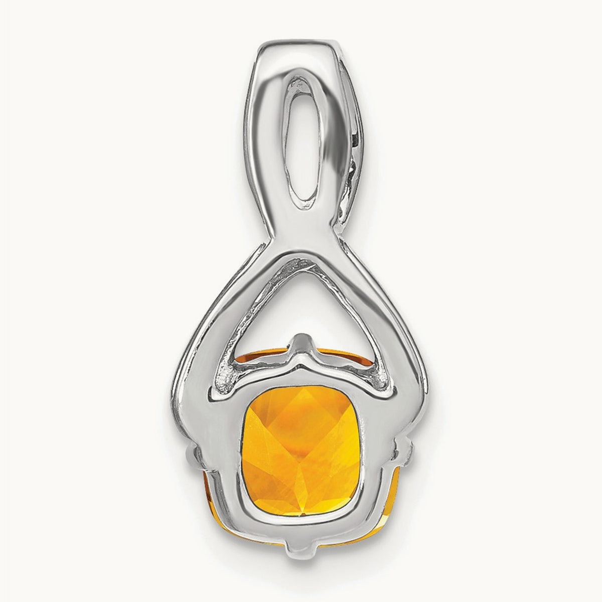 Cushion Citrine and Diamond Pendant — photo set
