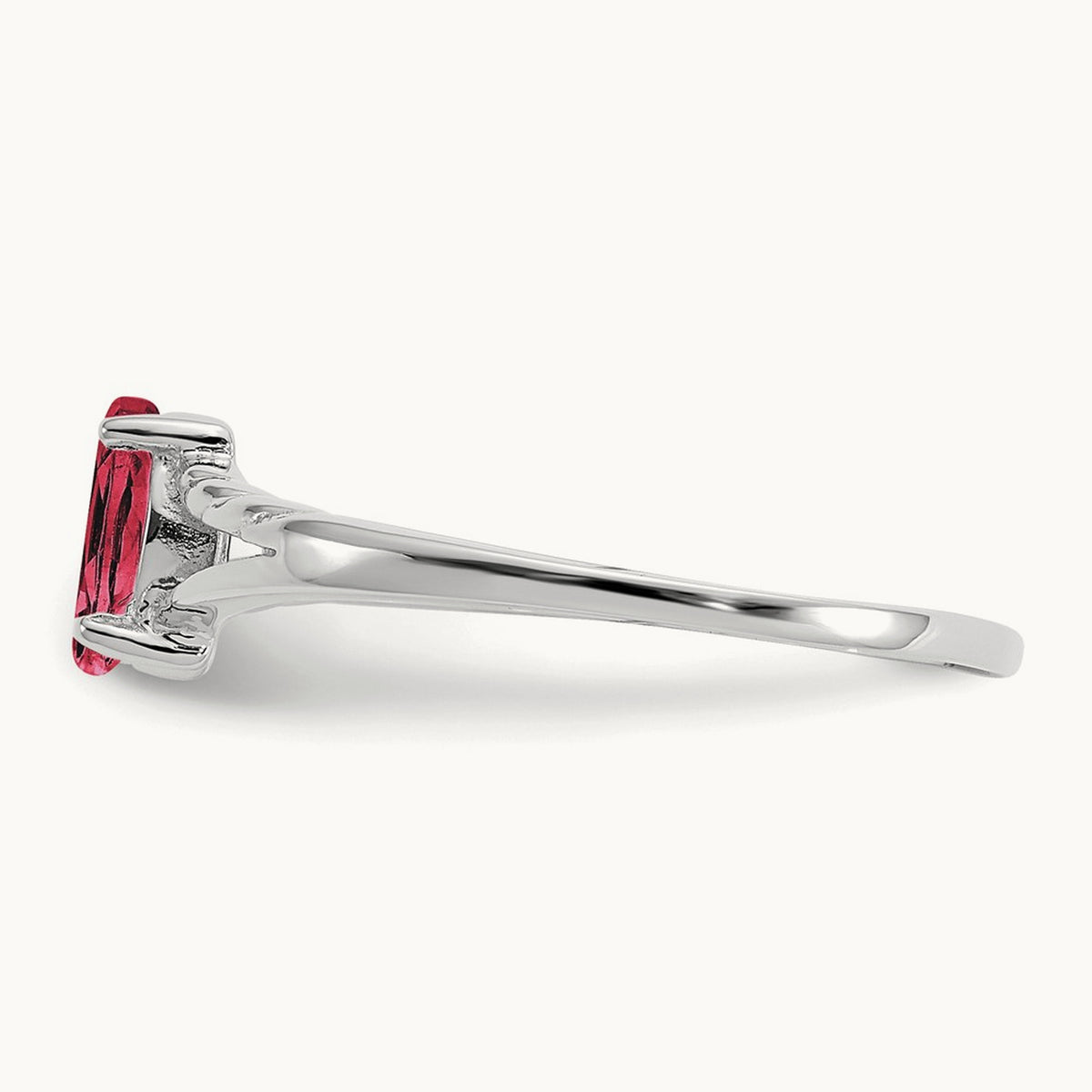 Pink Tourmaline Birthstone Ring, 14K White Gold
