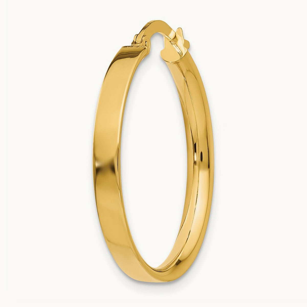 Single 14K Medium Hoop Earring, 3mm