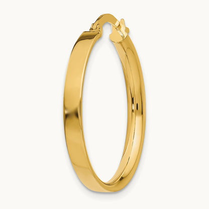 Single 14K Medium Hoop Earring, 3mm