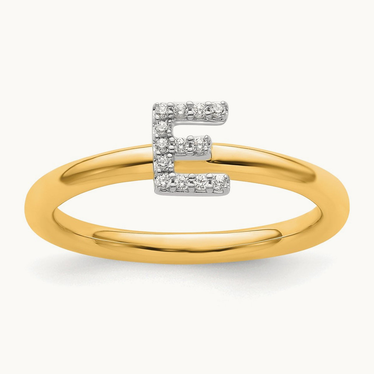 Stackable Diamond Ring — 14K Yellow Gold, E