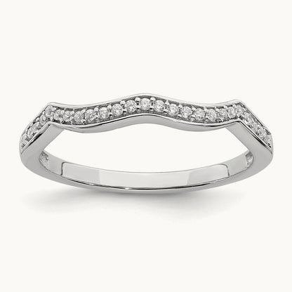 Contoured Diamond Band, 14K White Gold