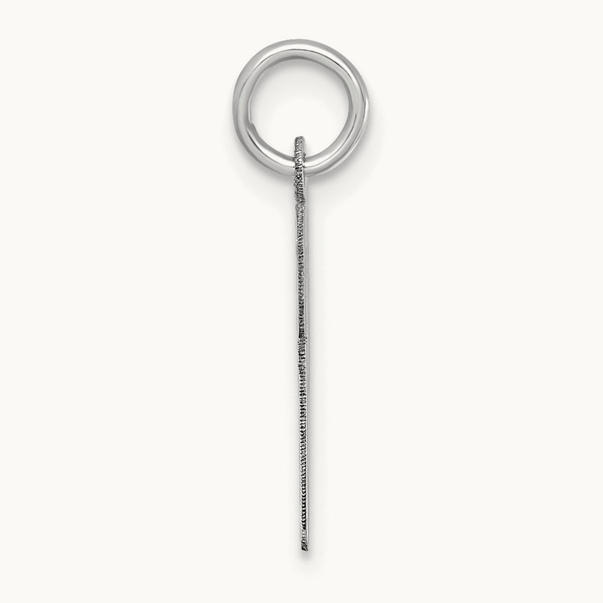 Medium Script Initial Charm — 14K White Gold, P