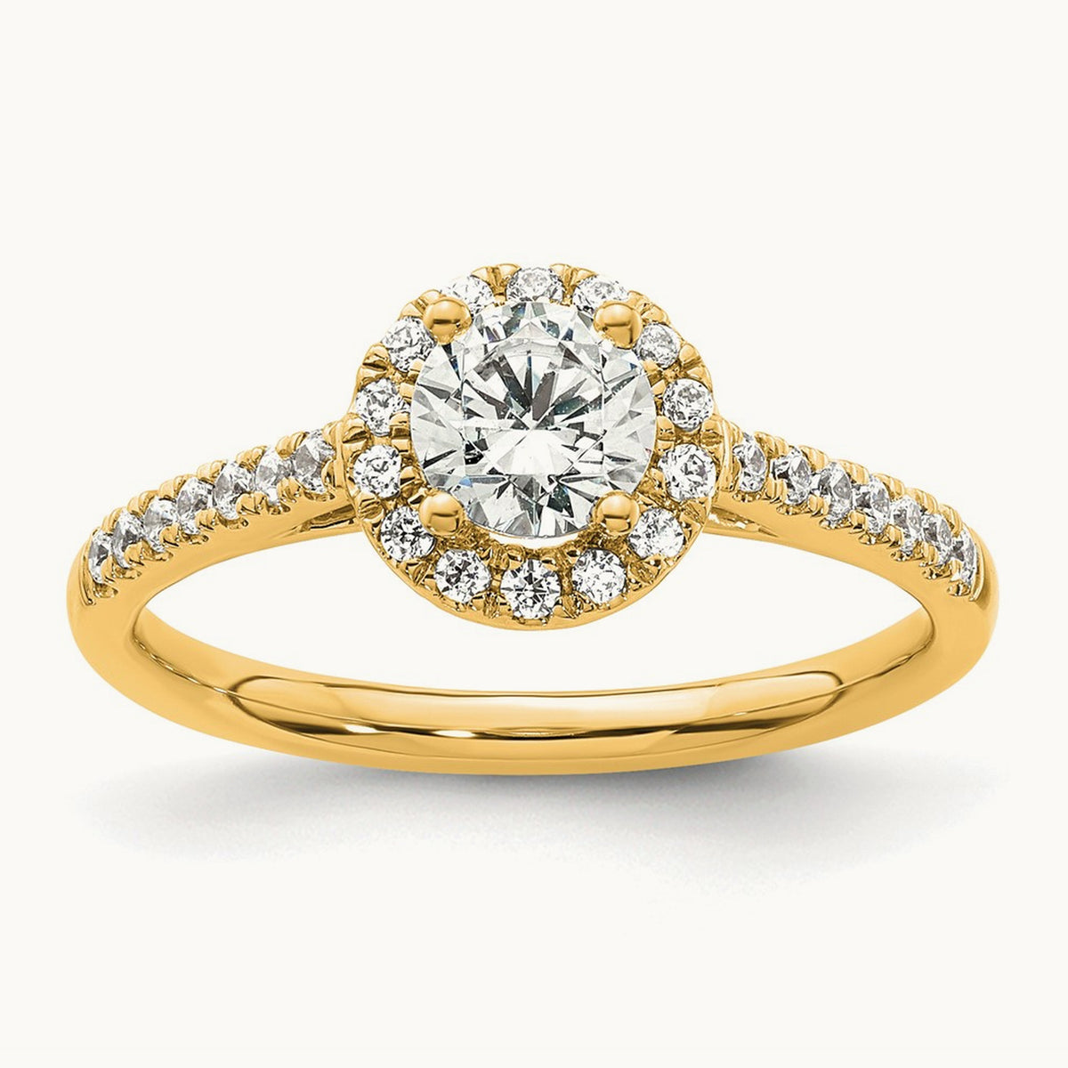 Round Semi-Mount Halo Engagement Ring, 0.15-0.50 ct tw — 2/7 ct, 14K Yellow Gold