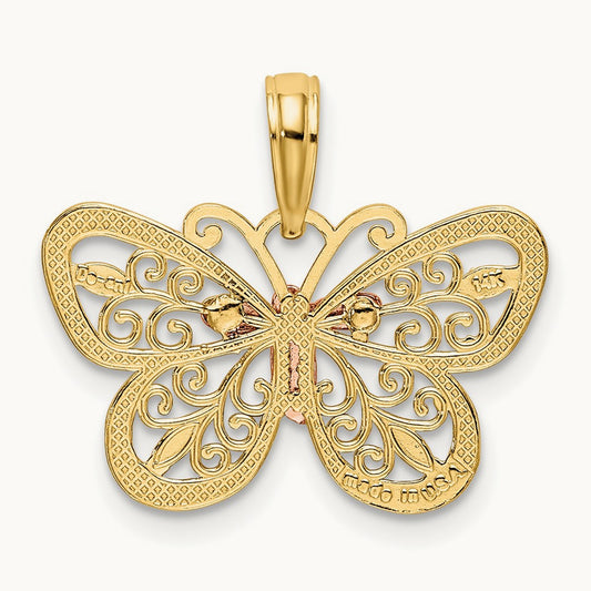 w/ Diamond-cut Butterfly Pendant — photo set