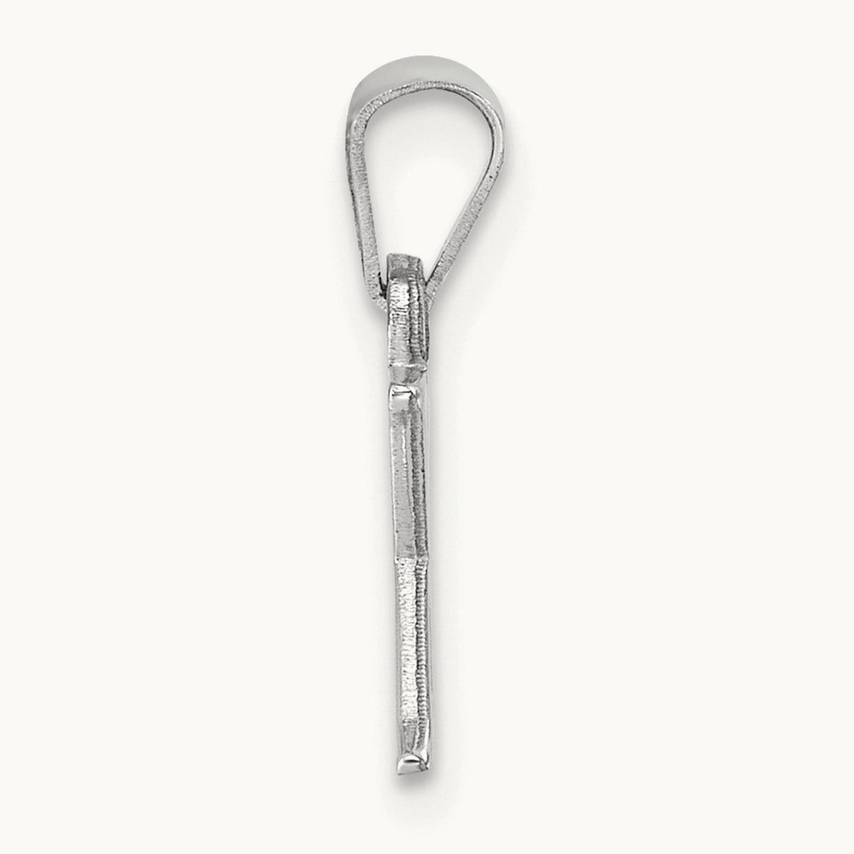 Polished Block Initial Pendant — 14K White Gold, X
