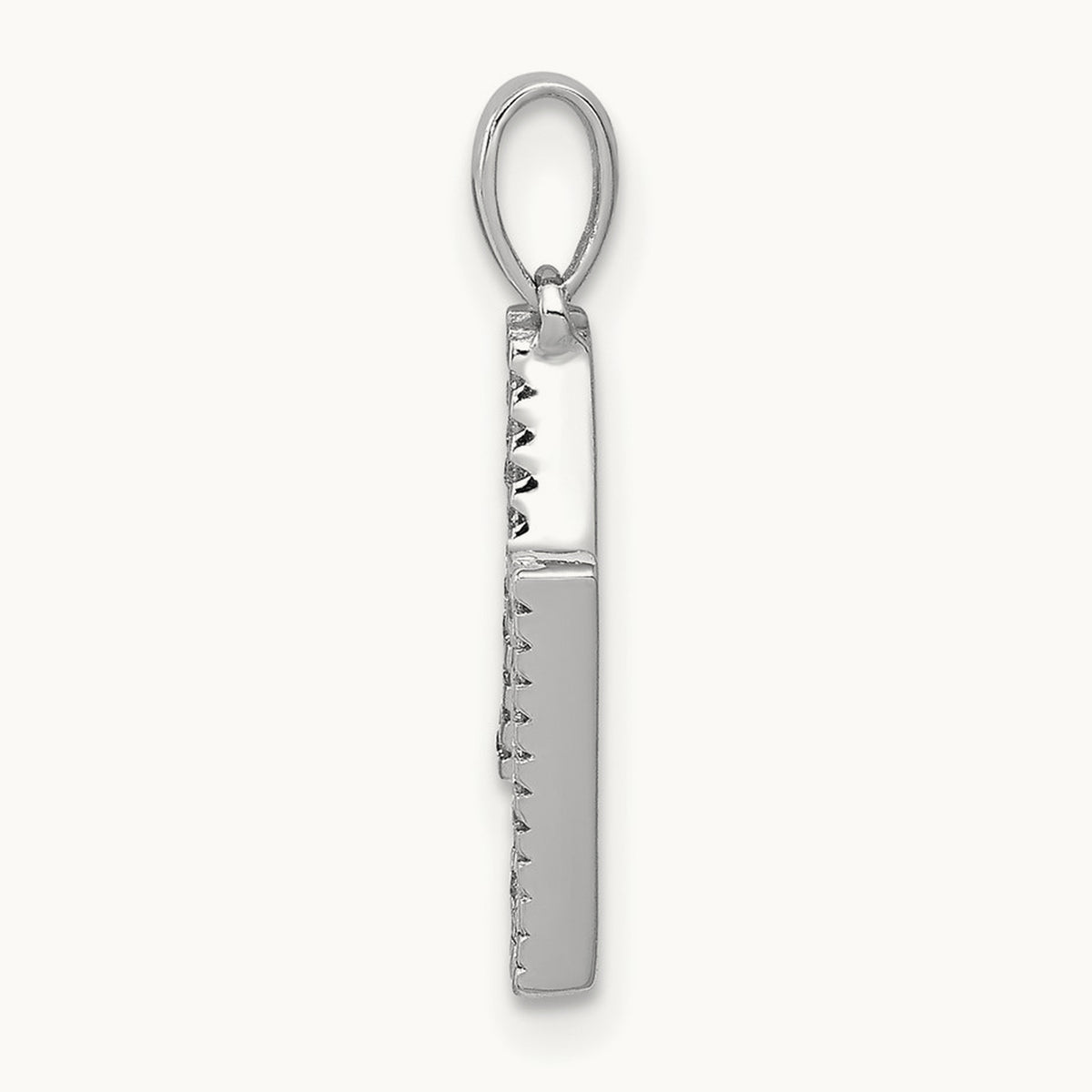 Diamond Letter N Initial Pendant, 14K White Gold