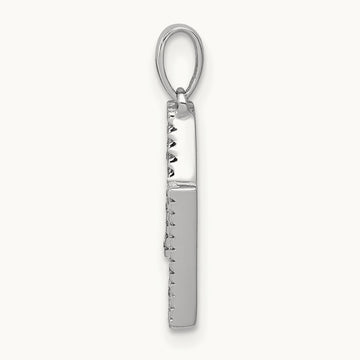 Diamond Letter N Initial Pendant, 14K White Gold