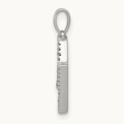 Diamond Letter N Initial Pendant, 14K White Gold
