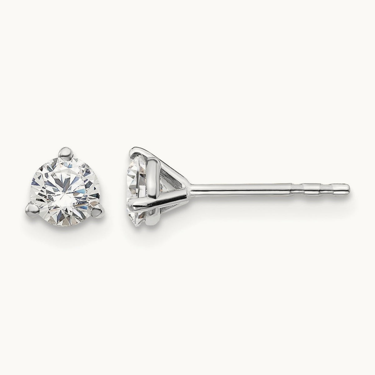 Round Stud Earrings, 0.10-6.00 ct tw Lab-Grown Diamond — 1/2 ct, Platinum