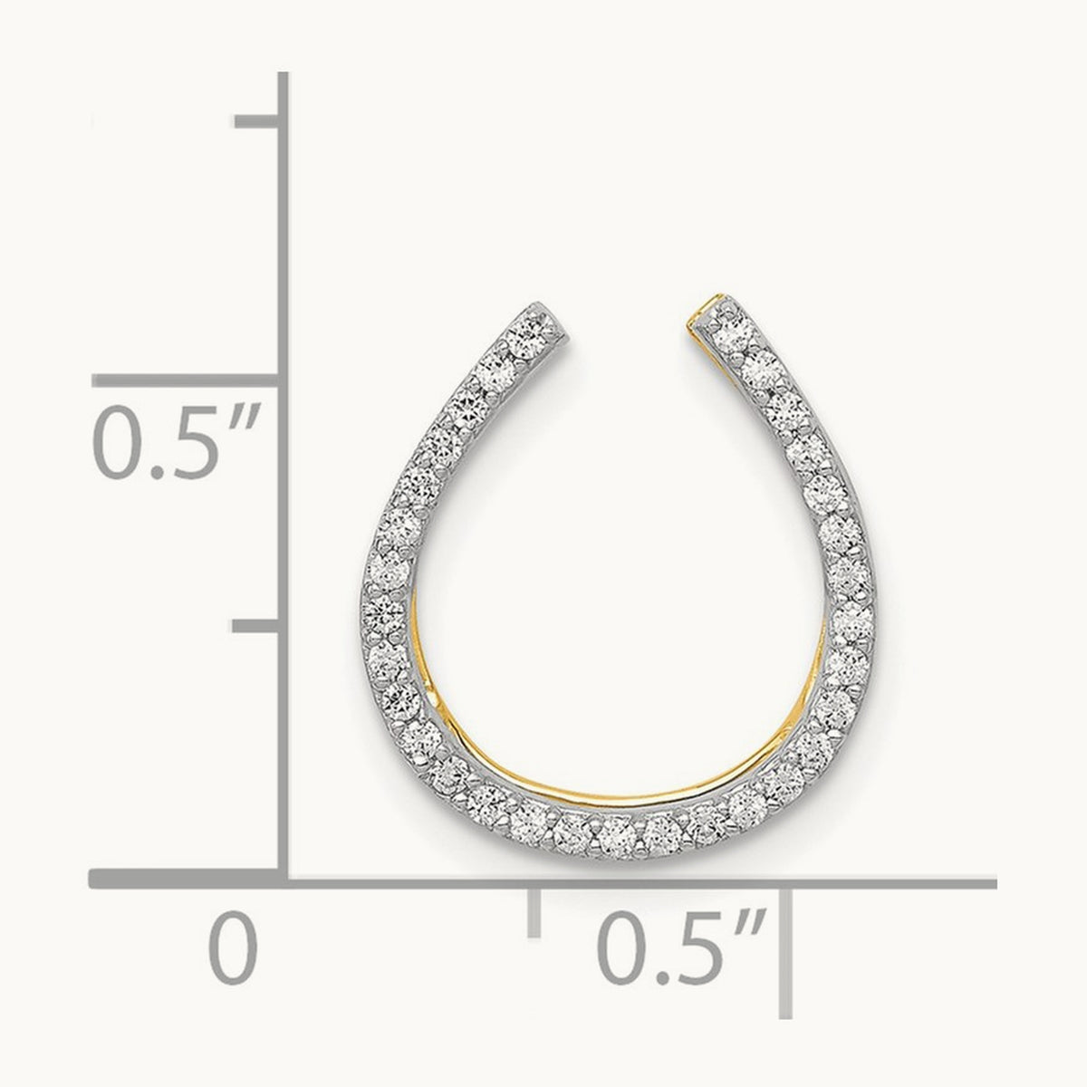 Diamond Horseshoe Chain Slide — 14K Yellow Gold, 0.155 ct