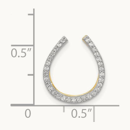 Diamond Horseshoe Chain Slide — 14K Yellow Gold, 0.155 ct