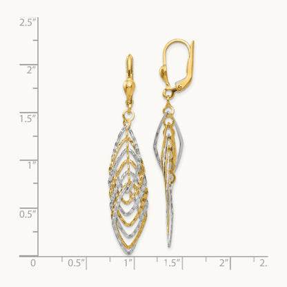 Polished Diamond-cut Dangle Leverback Earrings — photo set