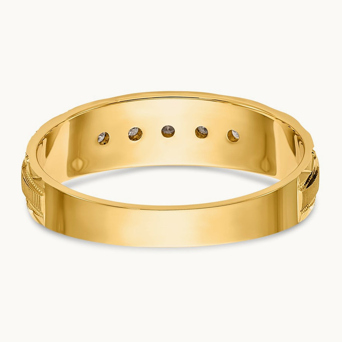 AA Quality Trio Mens Complete Wedding Band, 14K