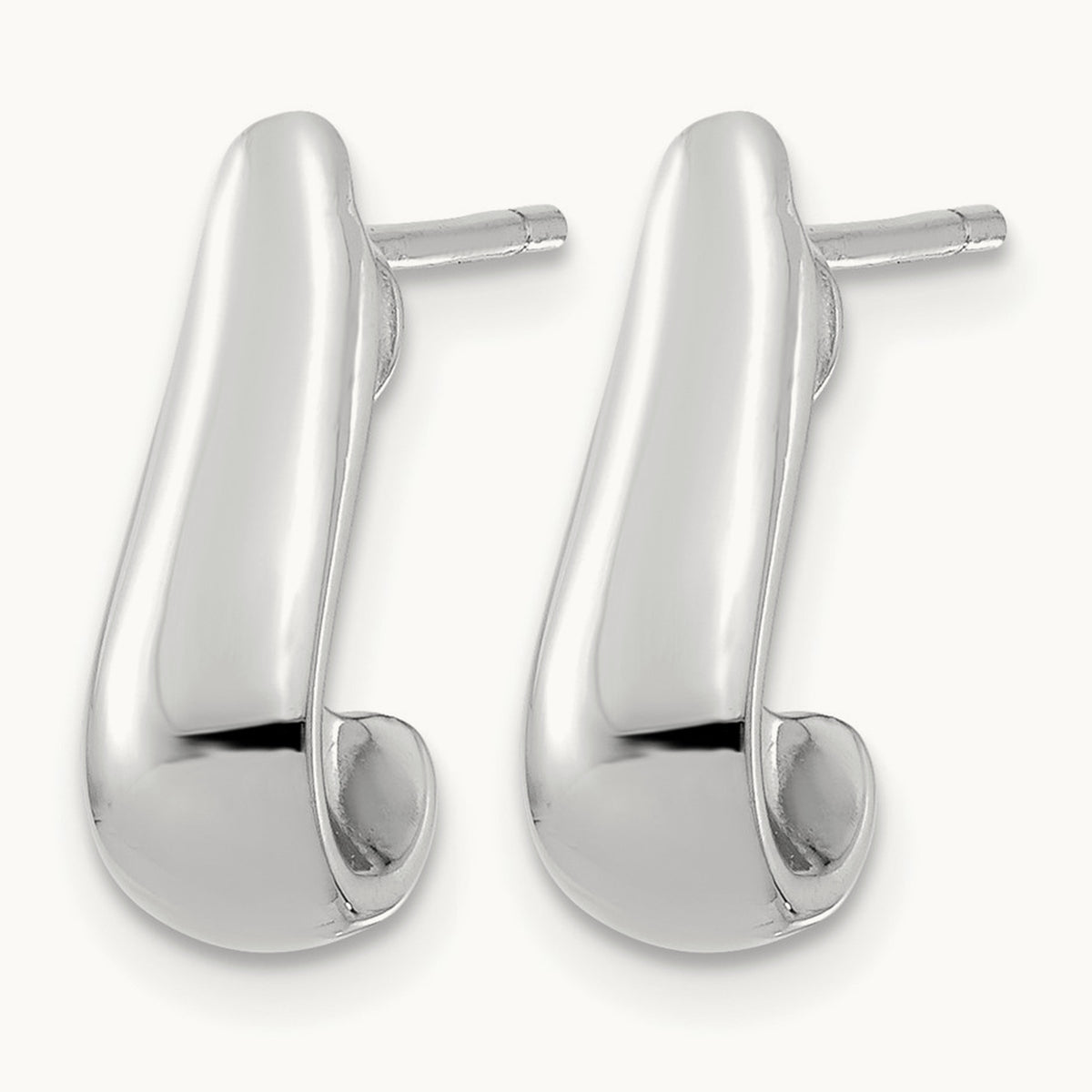 Polished Post Earrings — Leslie's — 14K White Gold