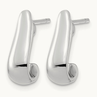 Polished Post Earrings — Leslie's — 14K White Gold