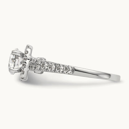 Semi-Mount Halo Peg Set Engagement Ring, 0.50 ct tw Lab-Grown Diamond