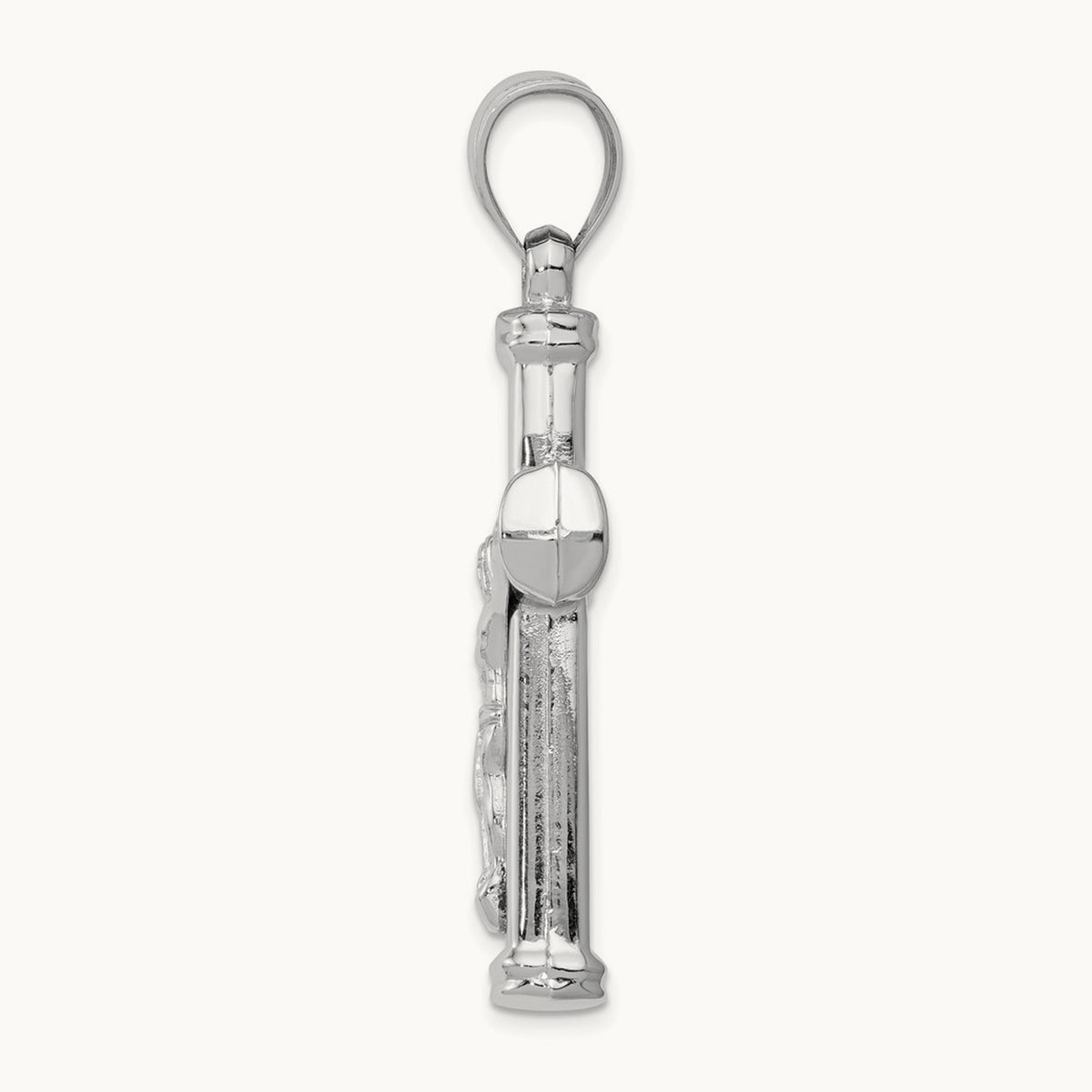 Reversible Crucifix Pendant — 14K White Gold, 49mm