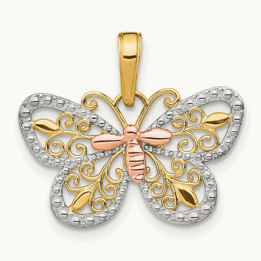 w/ Diamond-cut Butterfly Pendant — photo set