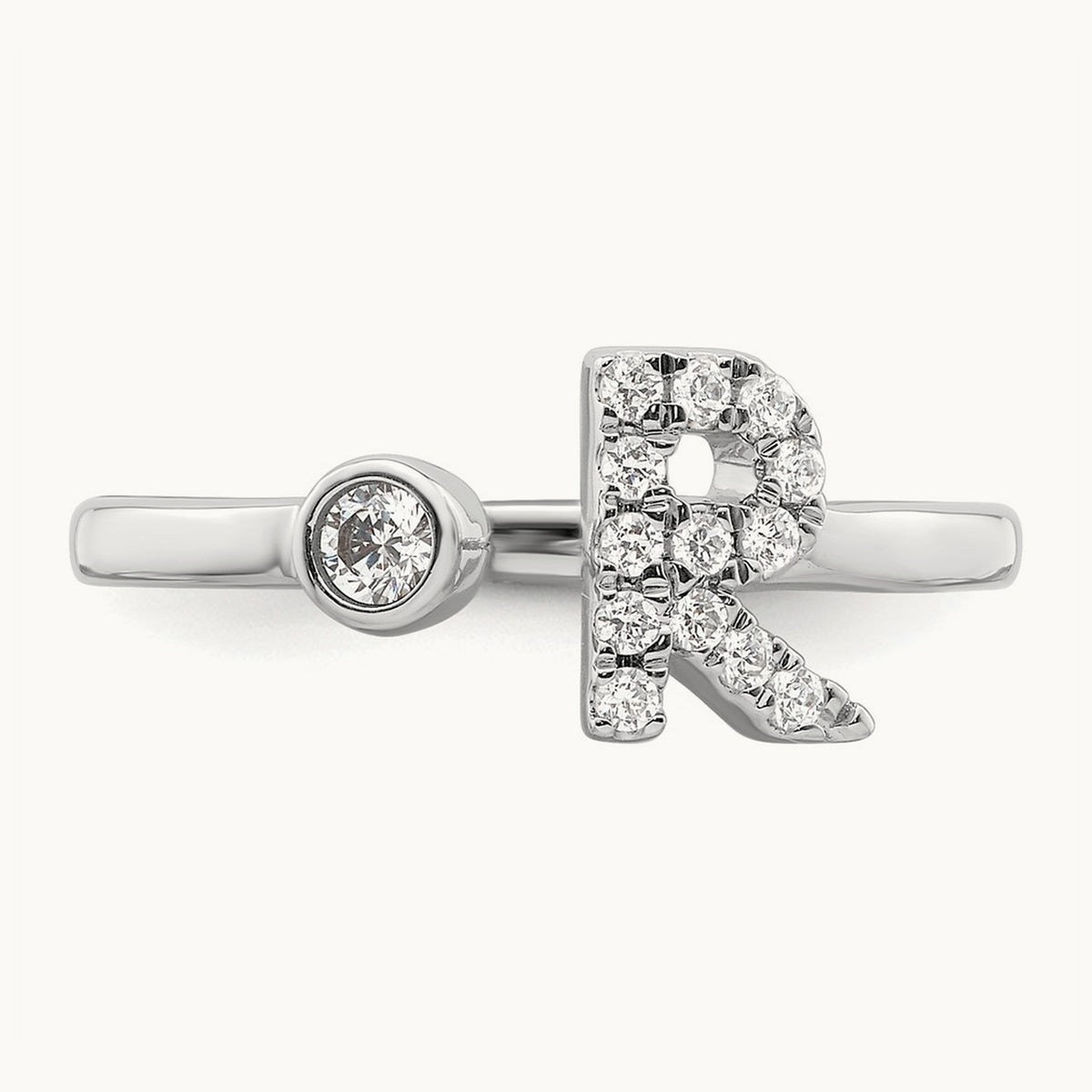 Initial R Adjustable Ring, 0.20 ct tw Lab-Grown Diamond