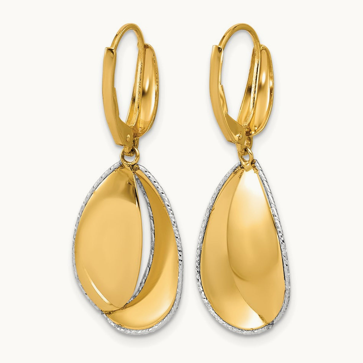 Polished / Dia-cut Dangle Leverback Earrings — Leslie's — photo set
