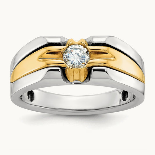 IBGoodman Men's Diamond Complete Ring, 14K Two-tone