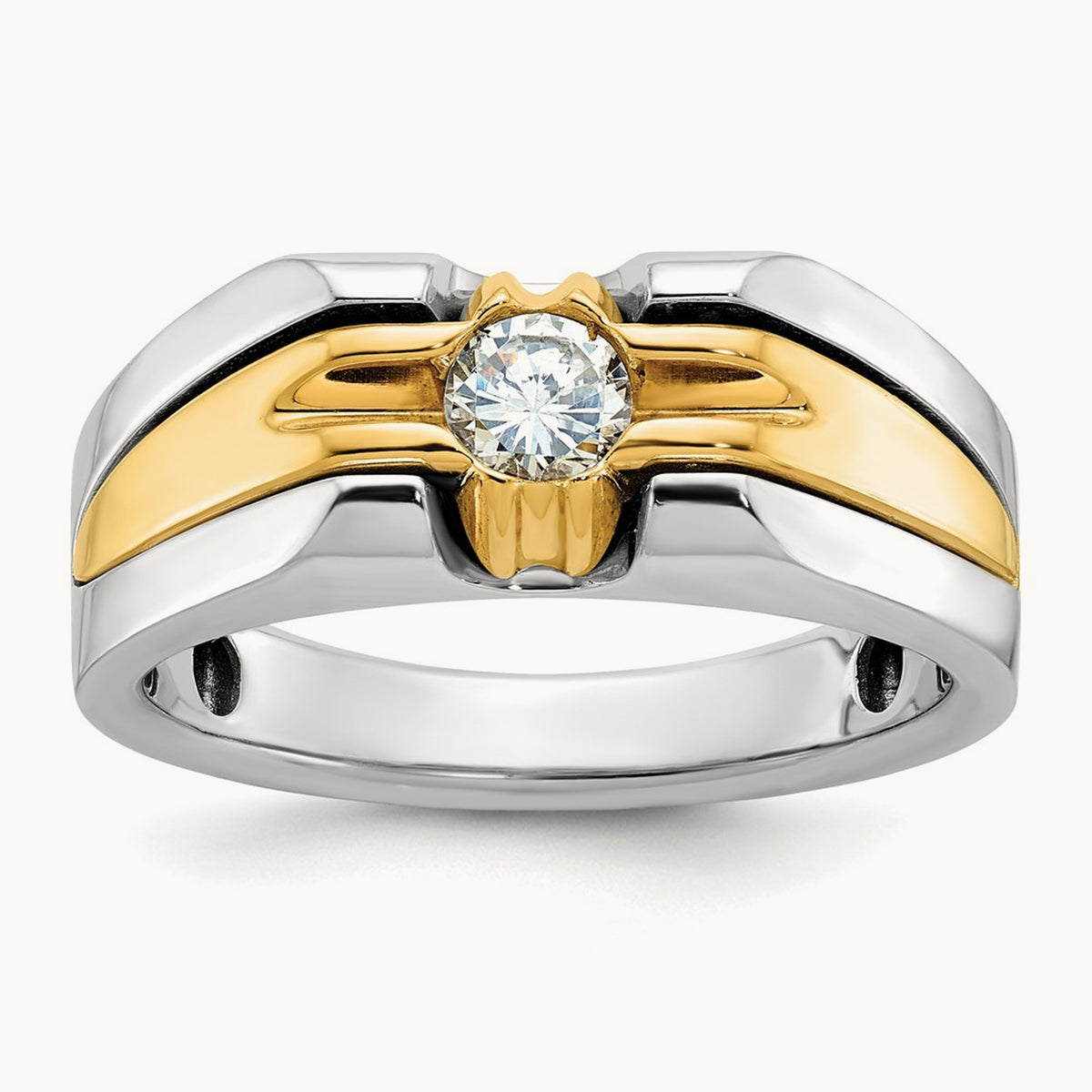IBGoodman Men's Diamond Complete Ring, 14K Two-tone