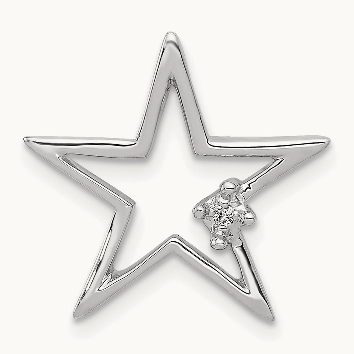 .01ct. Diamond Star Chain Slide, 14K White Gold
