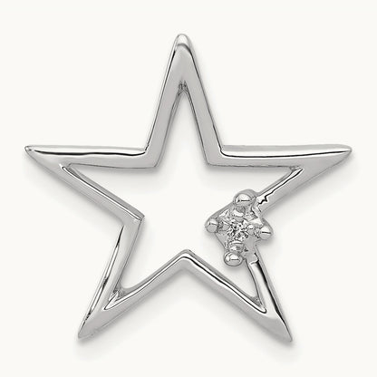.01ct. Diamond Star Chain Slide, 14K White Gold