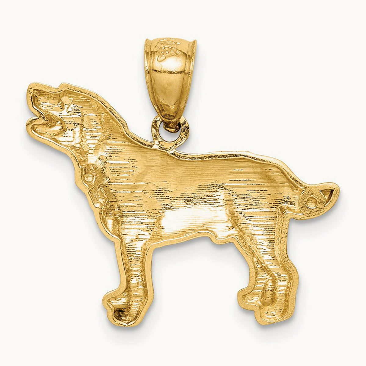 Diamond-cut Labrador Retriever Pendant, 14K