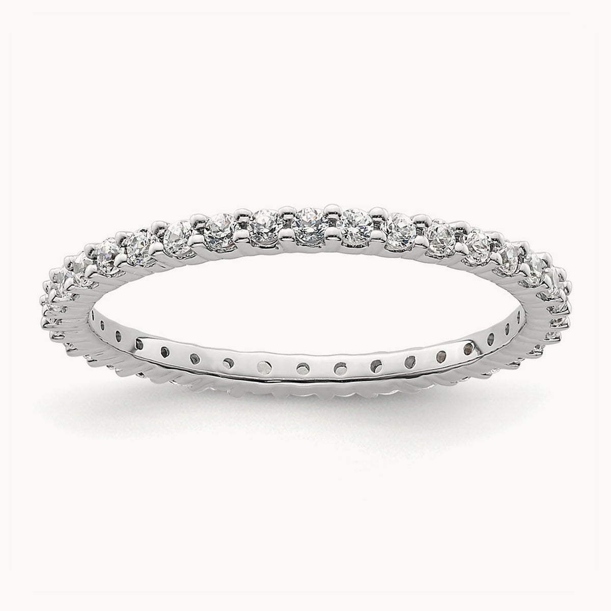 Polished Shared Prong Diamond Eternity Band — 14K White Gold, 0.5 ct (3)