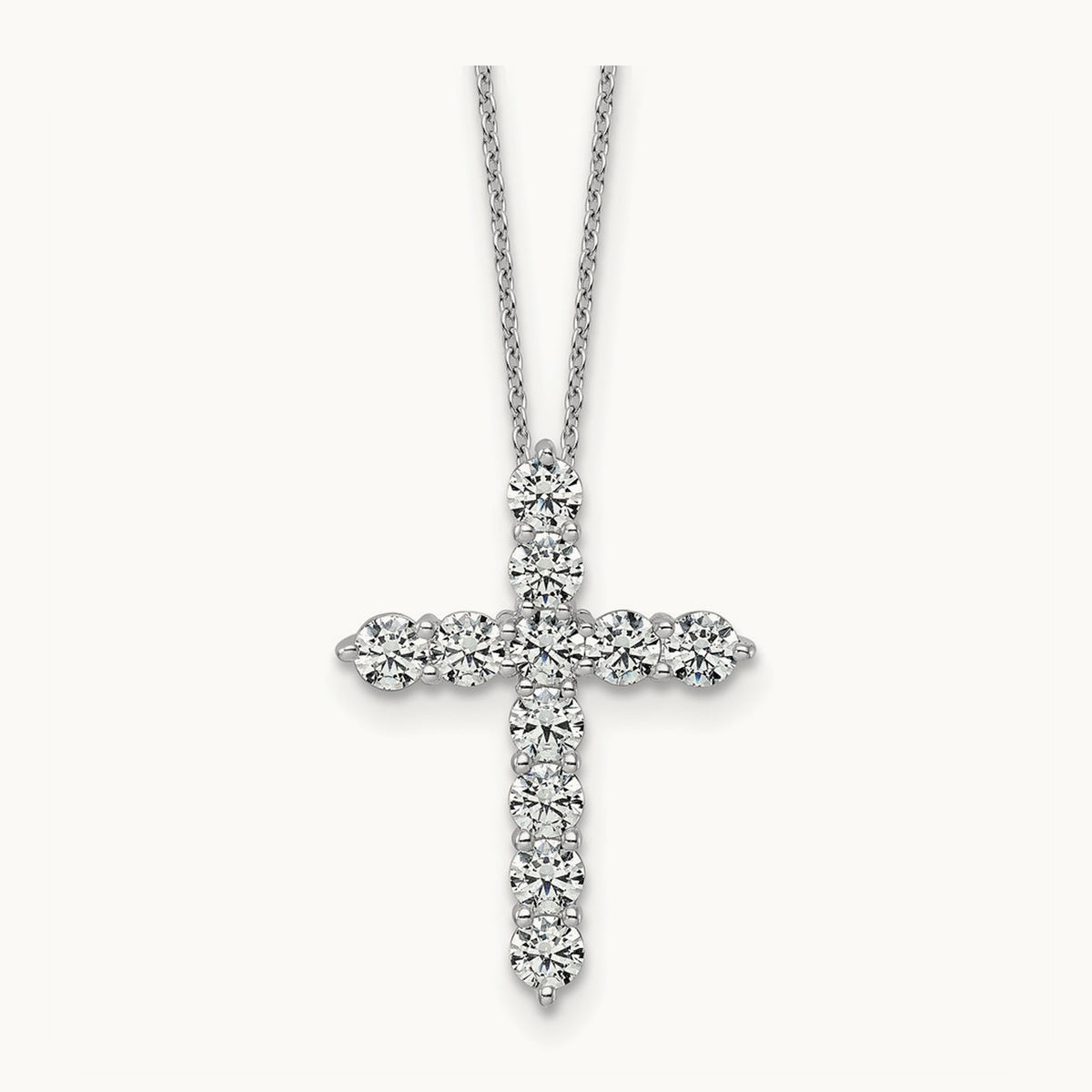 Cross Pendant Necklace, 2.00 ct tw Lab-Grown Diamond