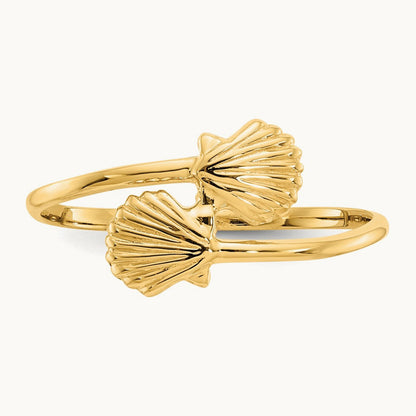 Polished Shells Ring, 14K