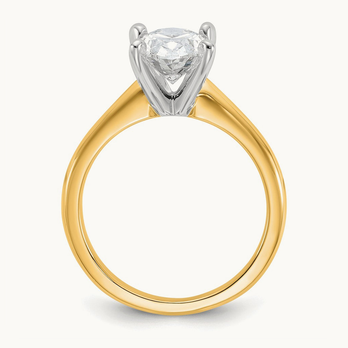 Oval Solitaire Engagement Ring, 0.50-5.00 ct tw Lab-Grown Diamond — 2 1/4 ct, 14K Two-Tone