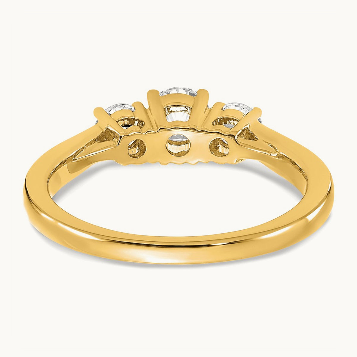 3 Stone Engagement Ring, 0.75-1.50 ct tw Lab-Grown Diamond — 3/4 ct, 14K Yellow Gold