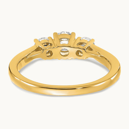 3 Stone Engagement Ring, 0.75-1.50 ct tw Lab-Grown Diamond — 3/4 ct, 14K Yellow Gold