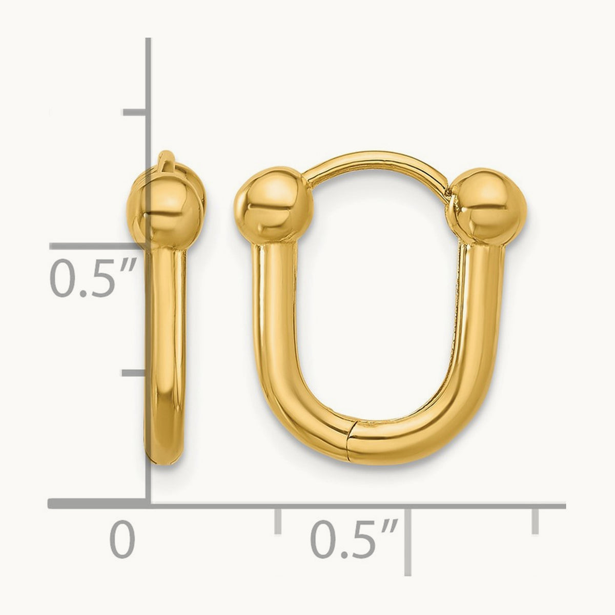 Polished Hinged Hoop Earrings, 14K — Leslie's