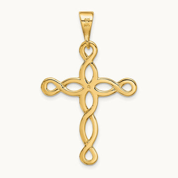 Polished Cross Pendant, 14K