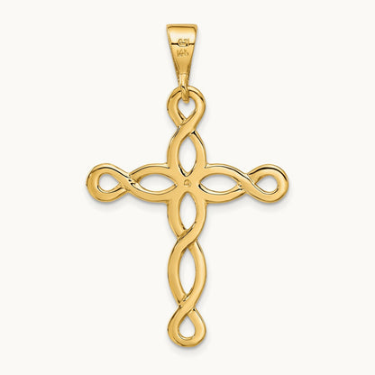 Polished Cross Pendant, 14K