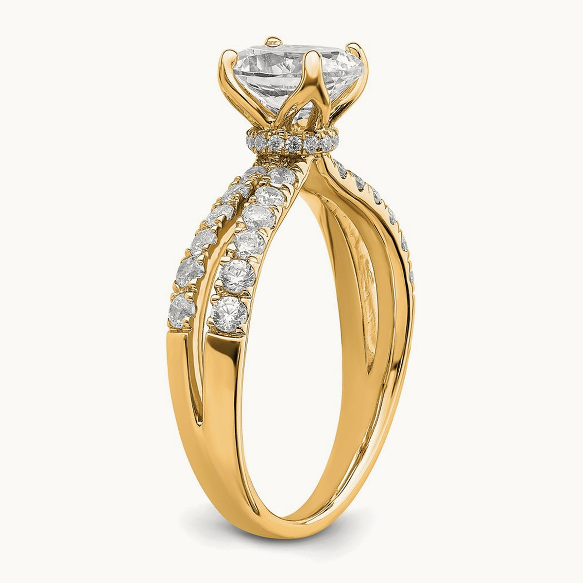 Oval Engagement Ring, 1.50 ct tw Lab-Grown Diamond — 14K Yellow Gold