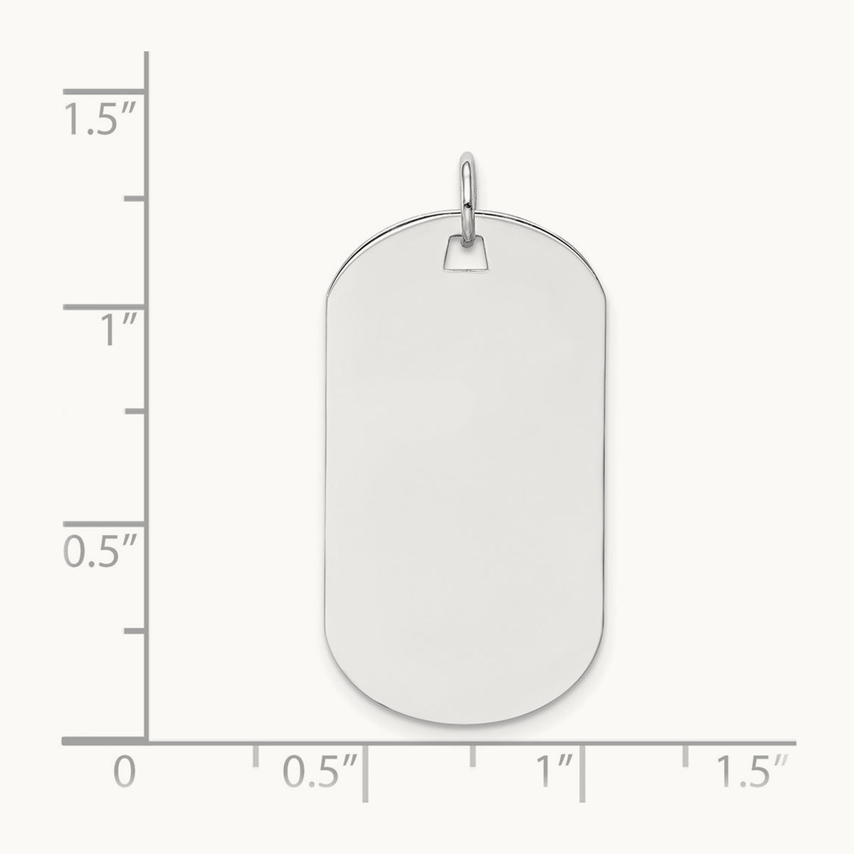 Plain .027 Gauge Engraveable Dog Tag Disc Charm — 14K White Gold, 34.5mm