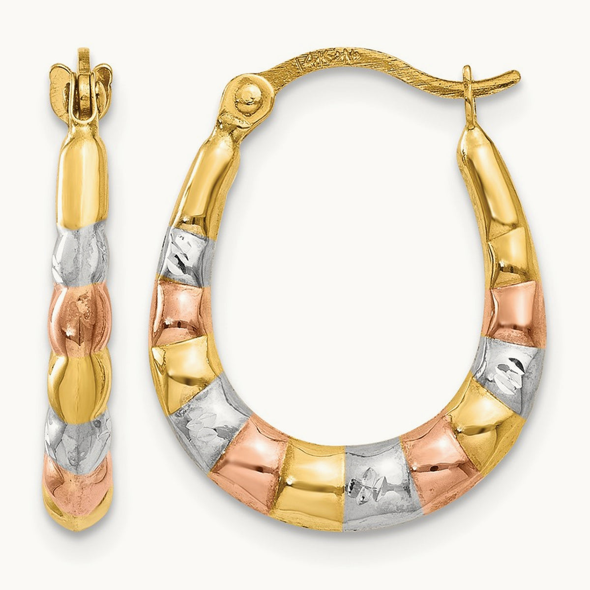 & and Hollow Scalloped Hoop Earrings — photo set