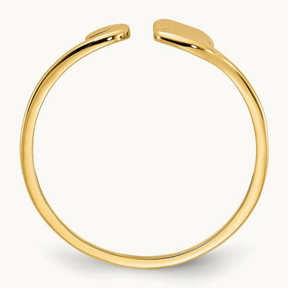 Polished Cat Adjustable Cuff Ring, 14K Gold