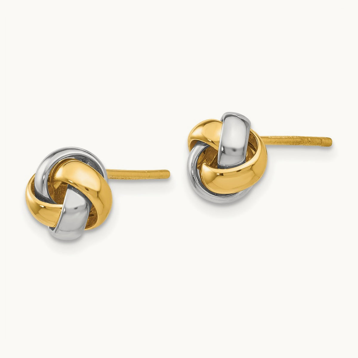 Knot Post Earrings — 14K Two-Tone Gold